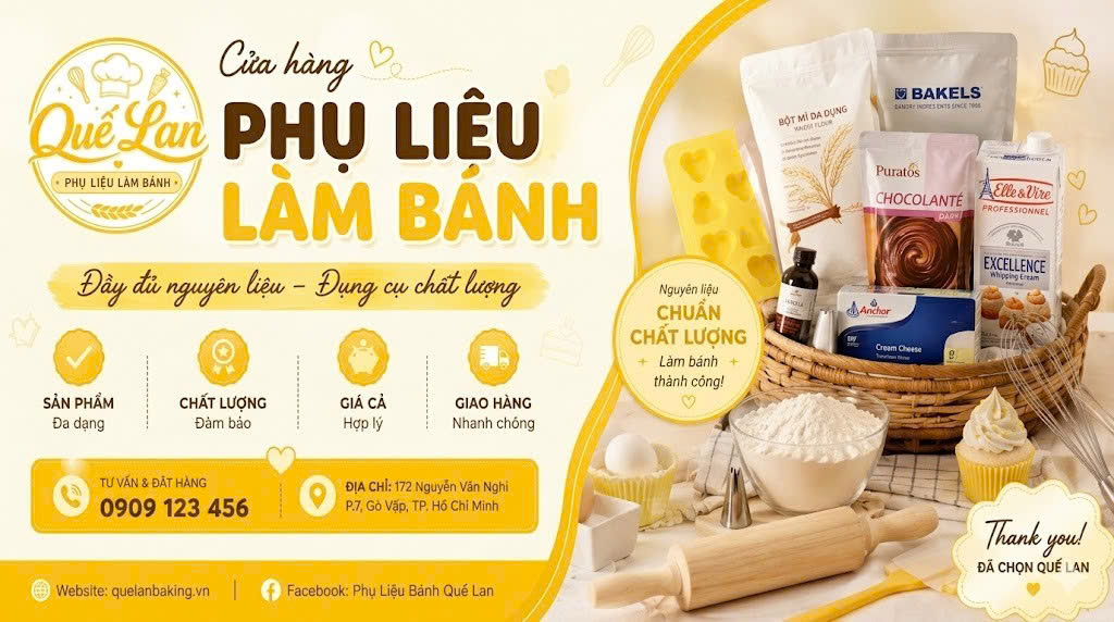 Dụng Cụ - Nguyên Liệu Làm Bánh Và Pha Chế Quế Lan